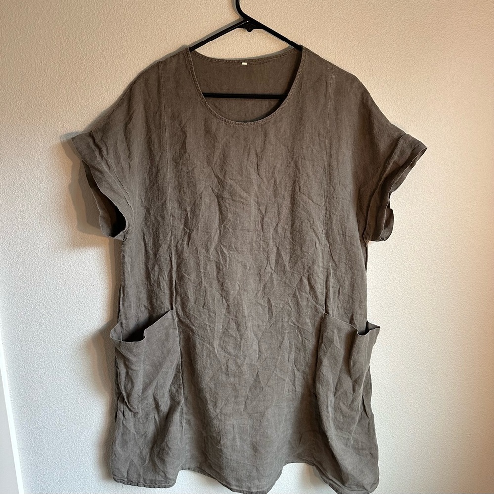 Moder Miss Grey Linen Tunics size large